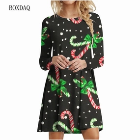 Snowflake Print Long Sleeve Mini Dress Balbina Strapless Mini Dress
