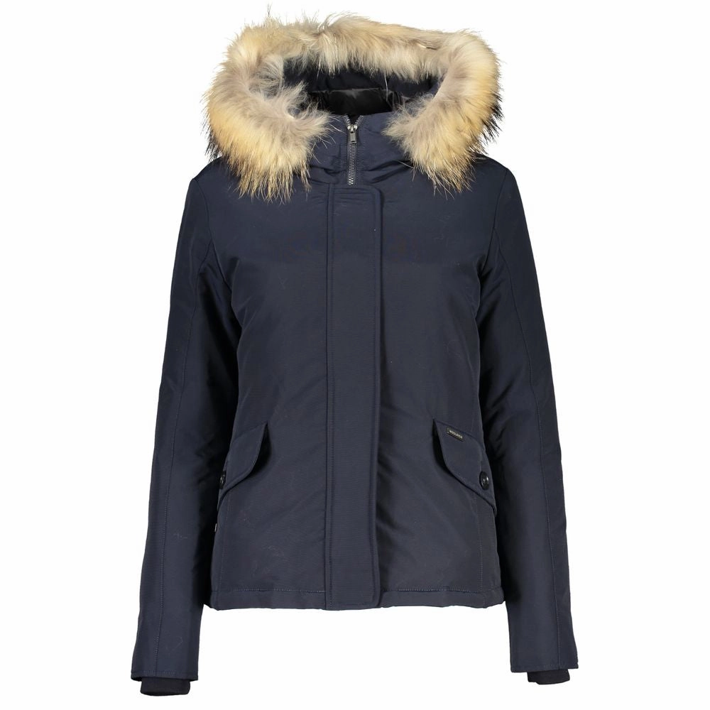 Woolrich Blue Cotton Jackets & Coat Law On Life Jackets