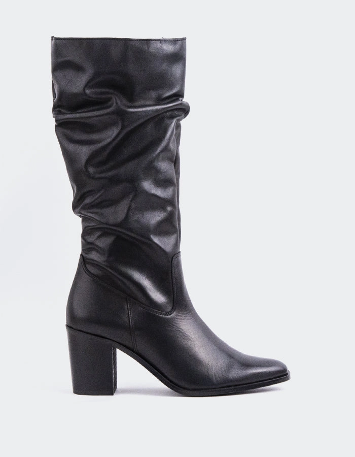 Bryanne Black Leather Burberry Rain Boots