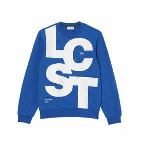 Rappers Sweatshirts Lacoste Men's Classic Fit Contrast Lettering Cotton Sweatshirt