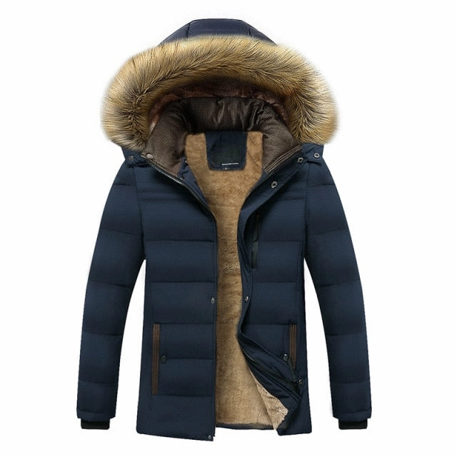 Teenage Winter Coats 2021 Winter New Warm Thick Fleece Parkas Men Waterproof Hooded Fur Collar Parka Jacket Coat Men Autumn Fashion Casual Parkas Men