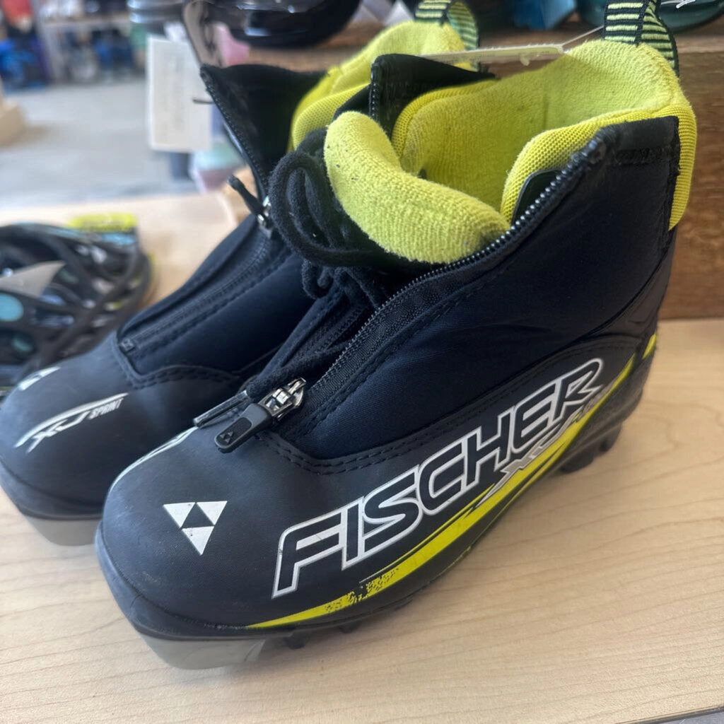 Fischer - Kids XJ-Sprint NNN XC Ski Boots - MSRP $119: Black Yellow -children-32 Omni Heat Snow Boots