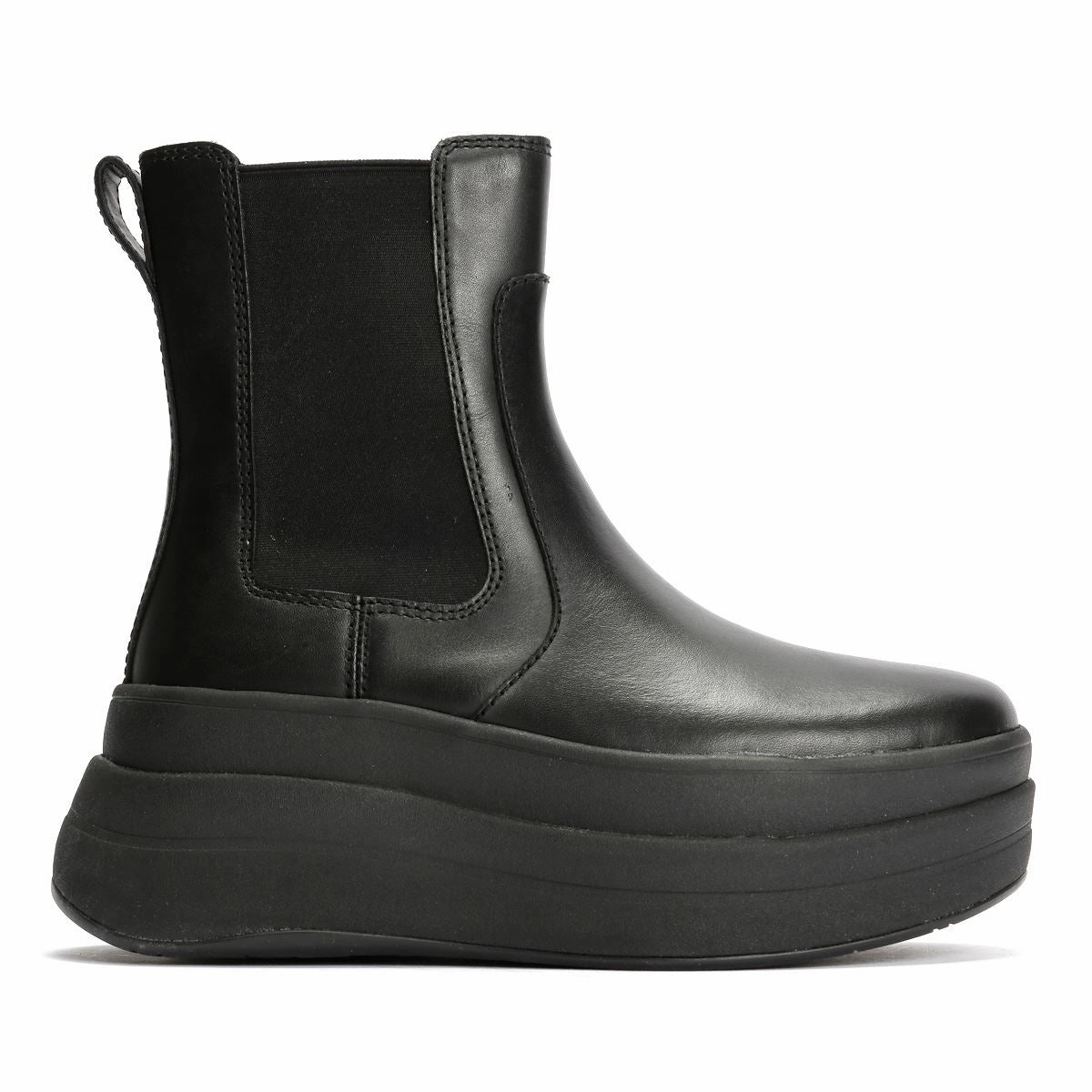 FitFlop F-Mode Leather Women's Black Boots Ae Chelsea Boots