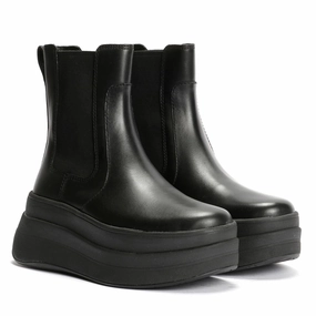 FitFlop F-Mode Leather Women's Black Boots Bex Chelsea