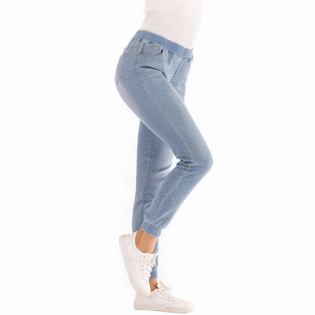 Jeans for Women Mom Jeans Mid Waist Jeans Woman High Elastic Plus Size Stretch Jeans Female Washed Denim Skinny Pencil Pants#B Ae Cargo Pants