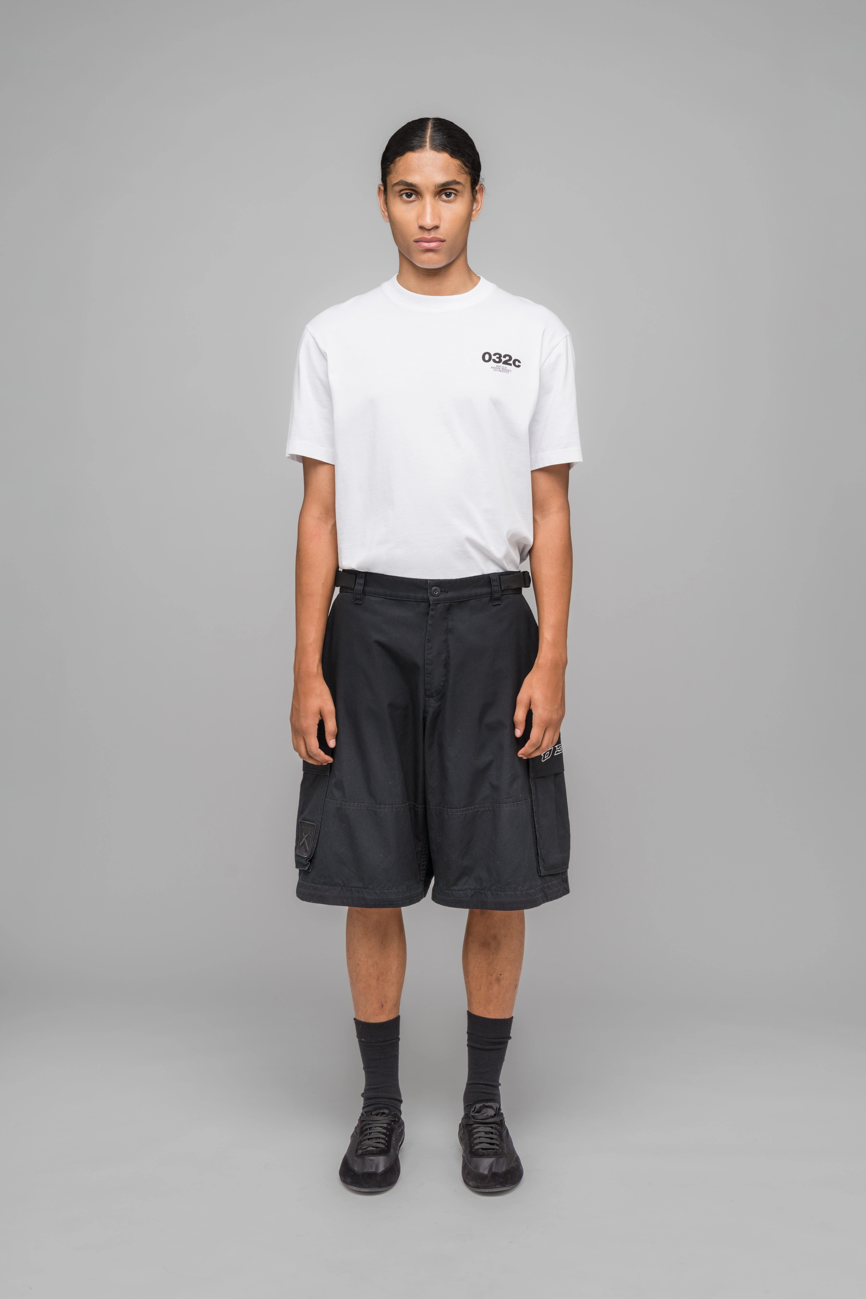 "DOUBLE-EDGED SWORD" CARGO PANTS Cargo Pants With White Stitching