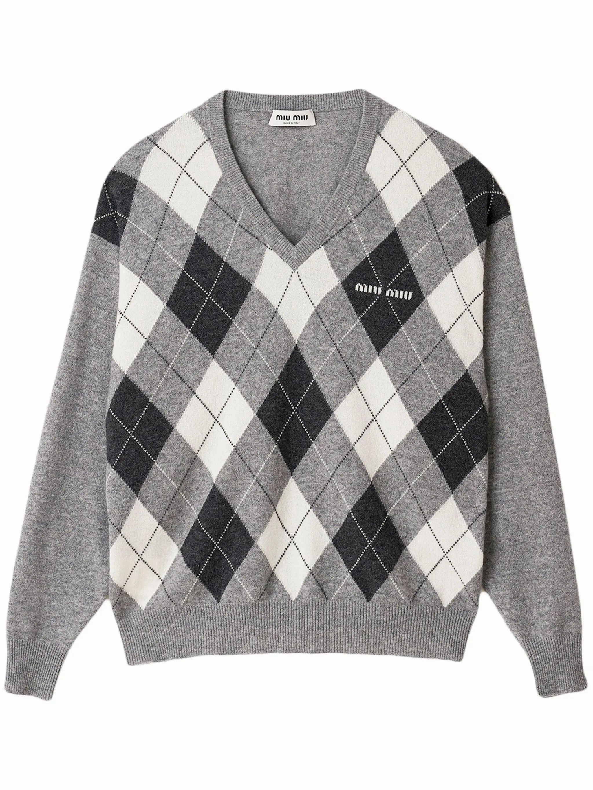 Vanessa Bruno Knitwear argyle-intarsia cashmere jumper