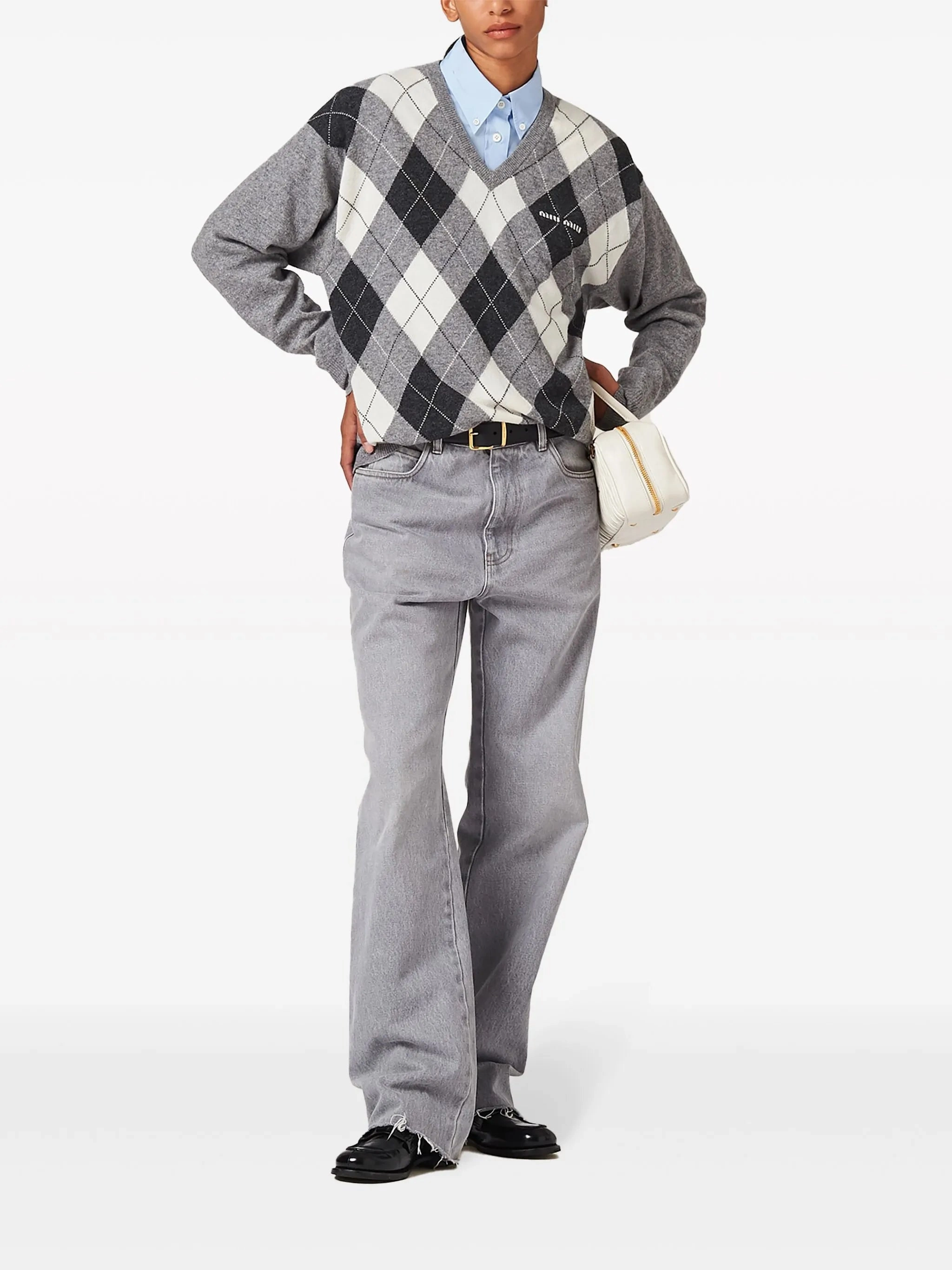 Alpini Knitwear Italy argyle-intarsia cashmere jumper