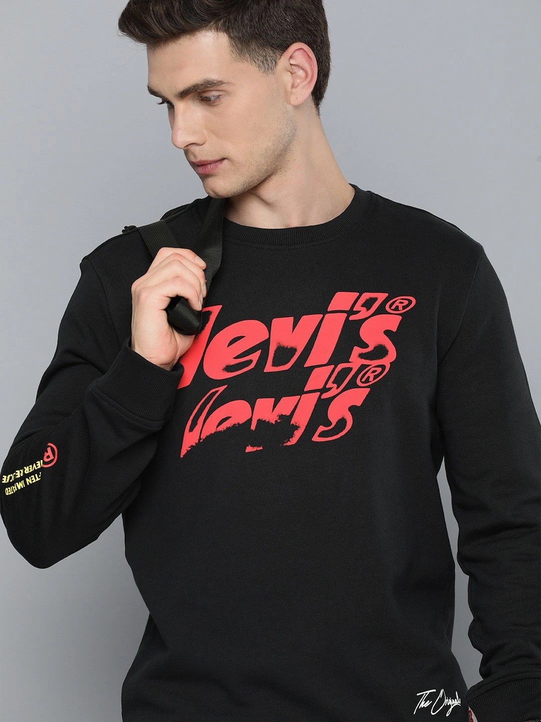 Men's Brand Logo Crew Neck Sweatshirt Cow Print Sweatshirts