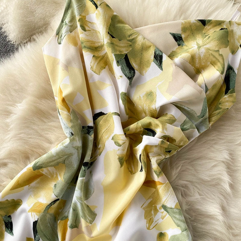 Floral Spaghetti Strap Back Zipper Midi Dress Auguste Midi