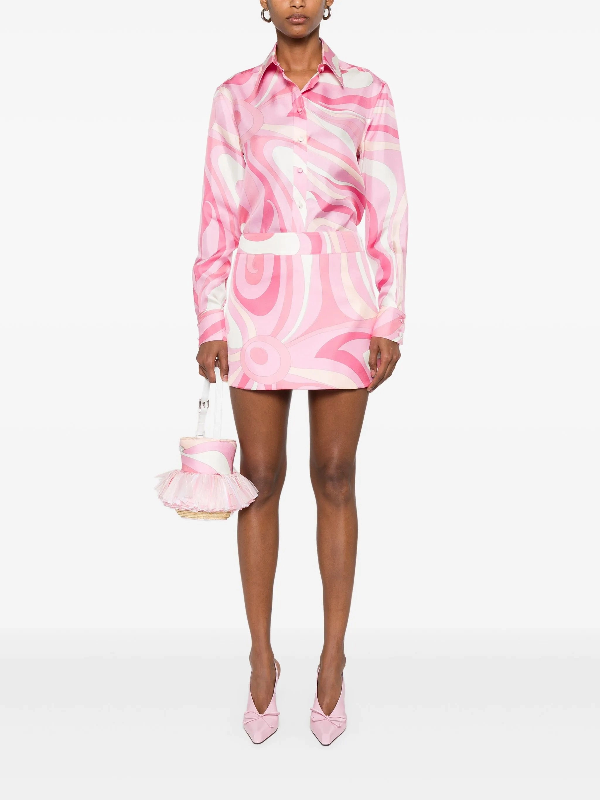 Iride-print skirt Purple Floral Maxi Dress