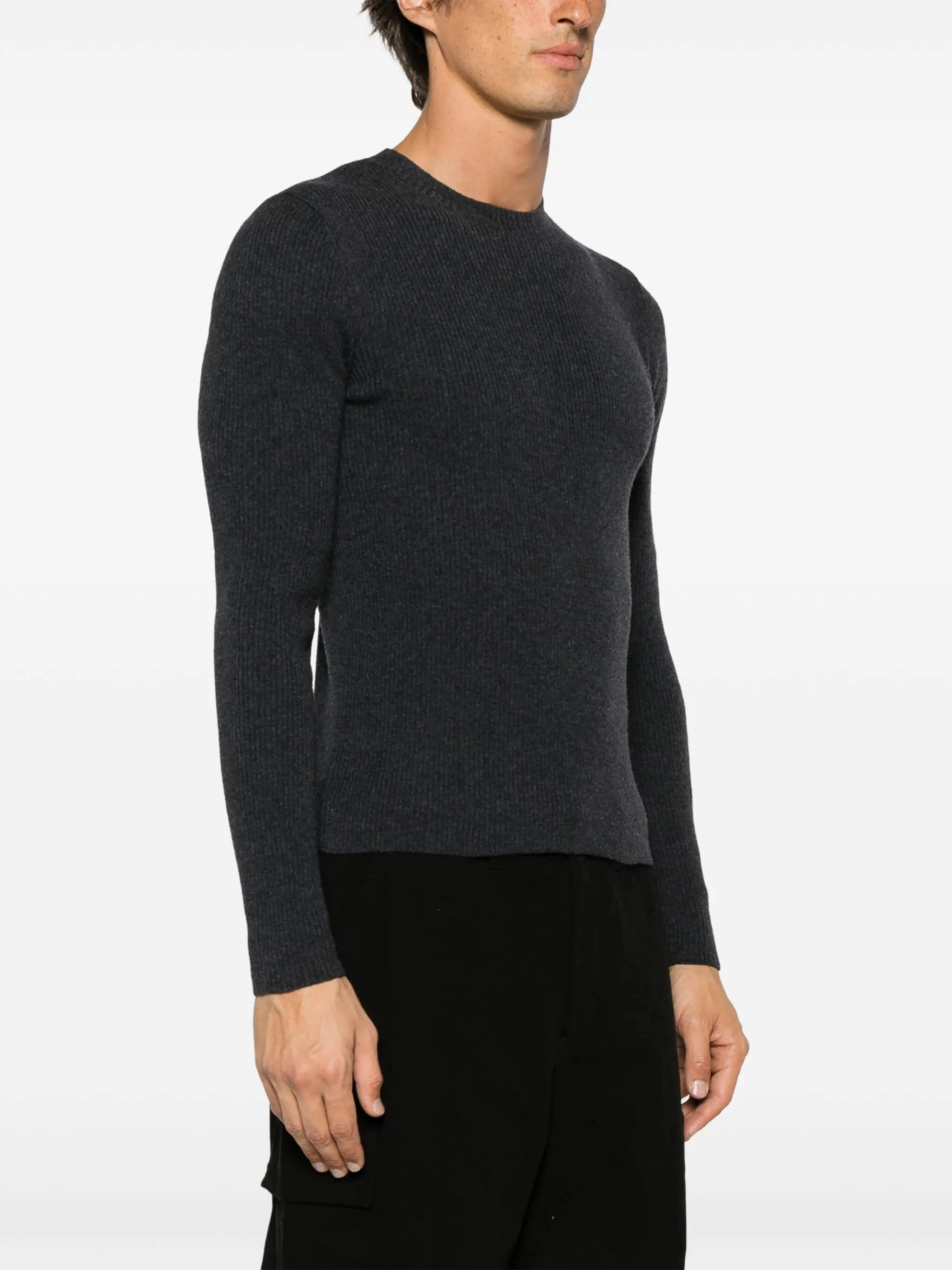 Compact crew-neck wool jumper Designer Cashmere Knitwear