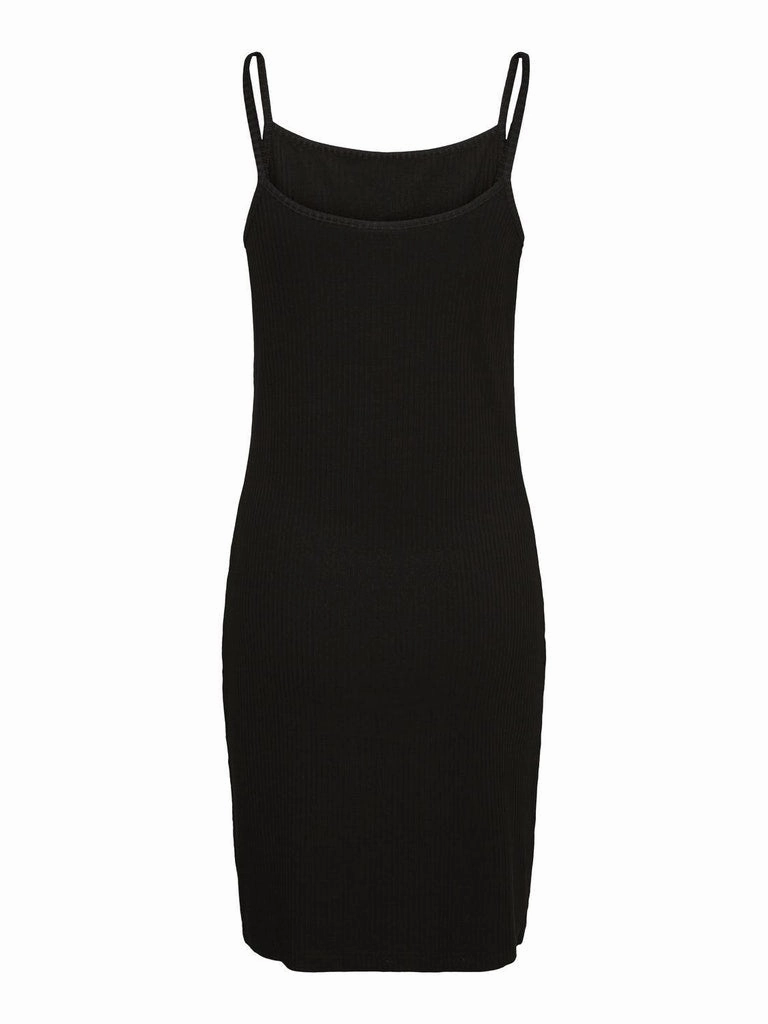 Velvet Ribbon Mini Dress Edda Short Cotton Dress - Black