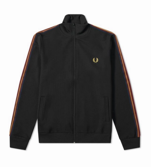 Fred Perry Authentic Taped Seam Track Jacket Black Custom Camo Sweatshirts