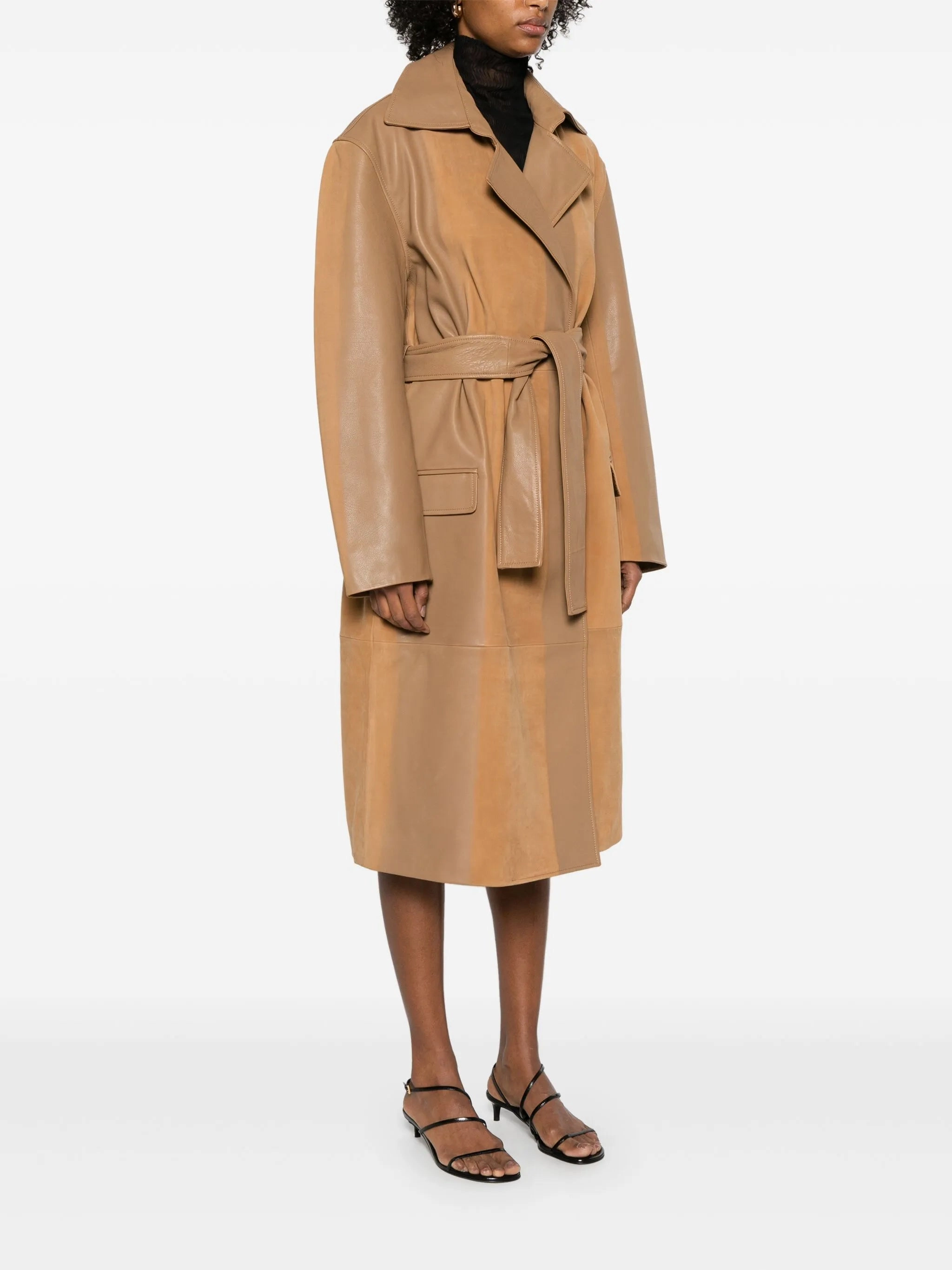 Coats For Fat Guys scuffed-leather coat