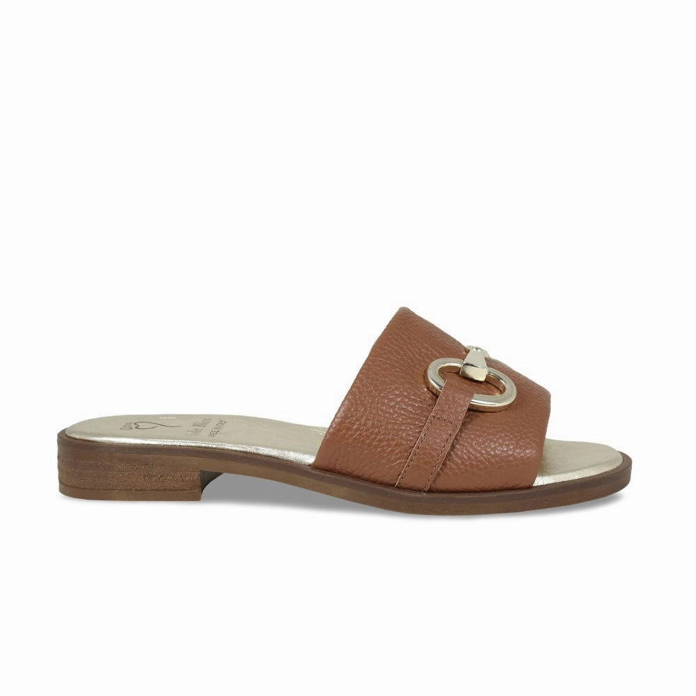 Bardot: Tan Leather High Instep Flip Flops