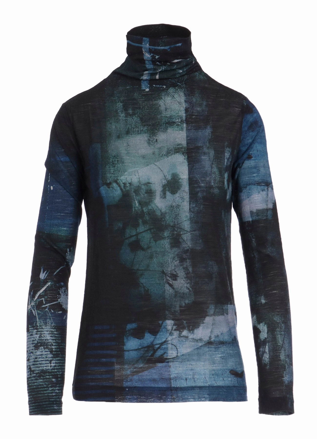 Custom Design Varsity Jackets BLURRY FLOWER PRINTTED HIGH NECK LONG SLEEVE T