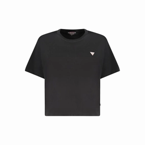 Pizza T Shirts Guess Jeans Black Cotton Women T-Shirt