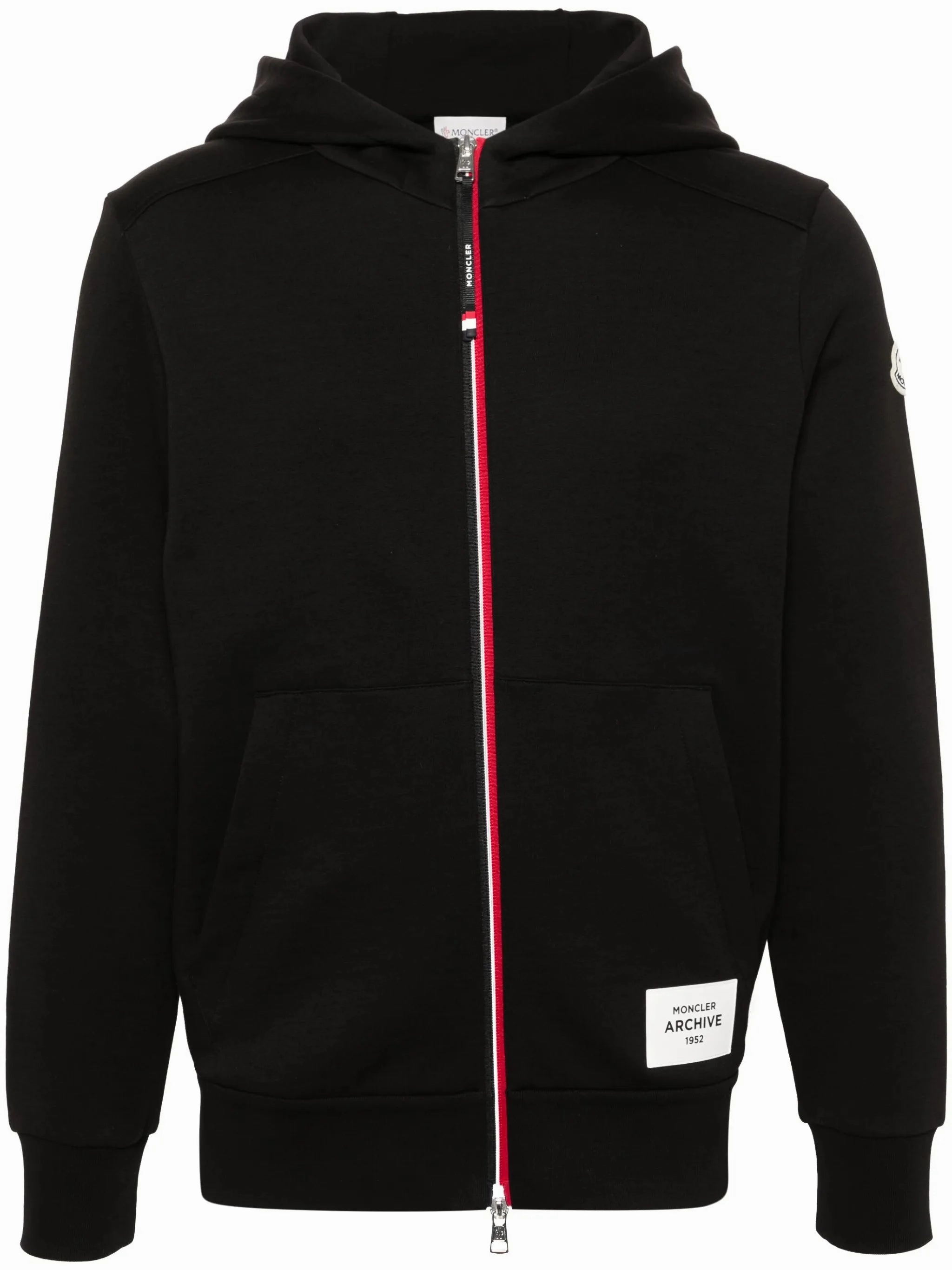 Outlet Knitwear appliqu-logo zipped hoodie