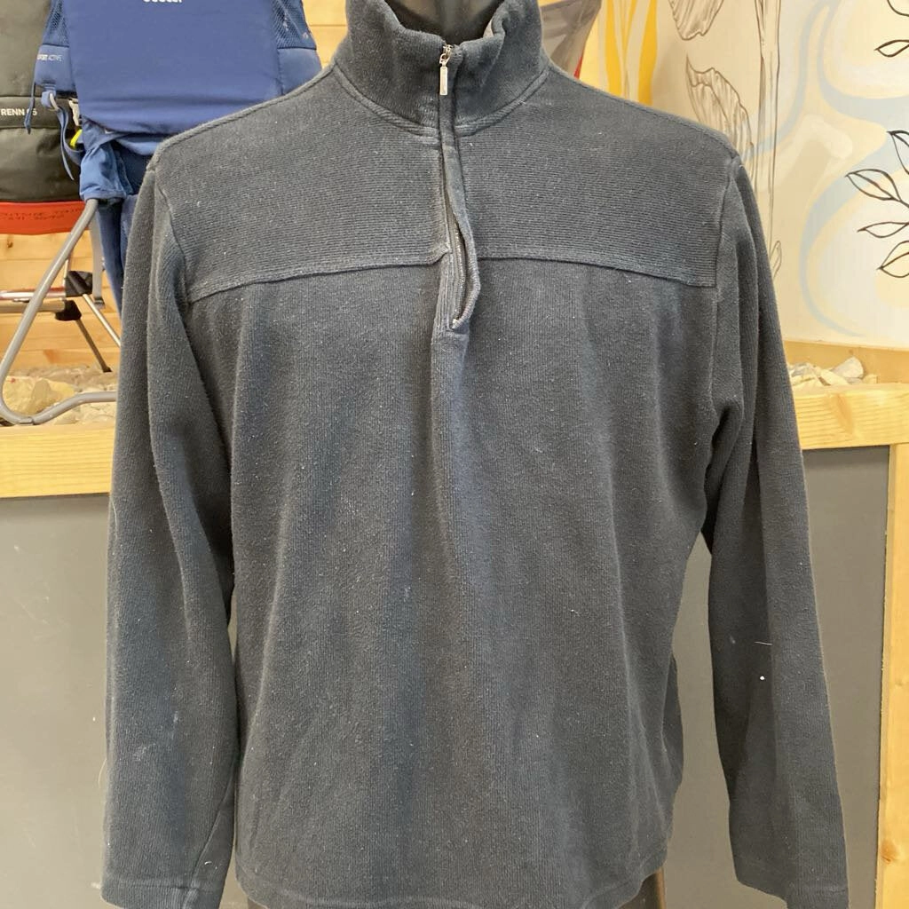 George - Men's Quarter Zip - MSRP $: Black-men-LG H&m Sweatshirts