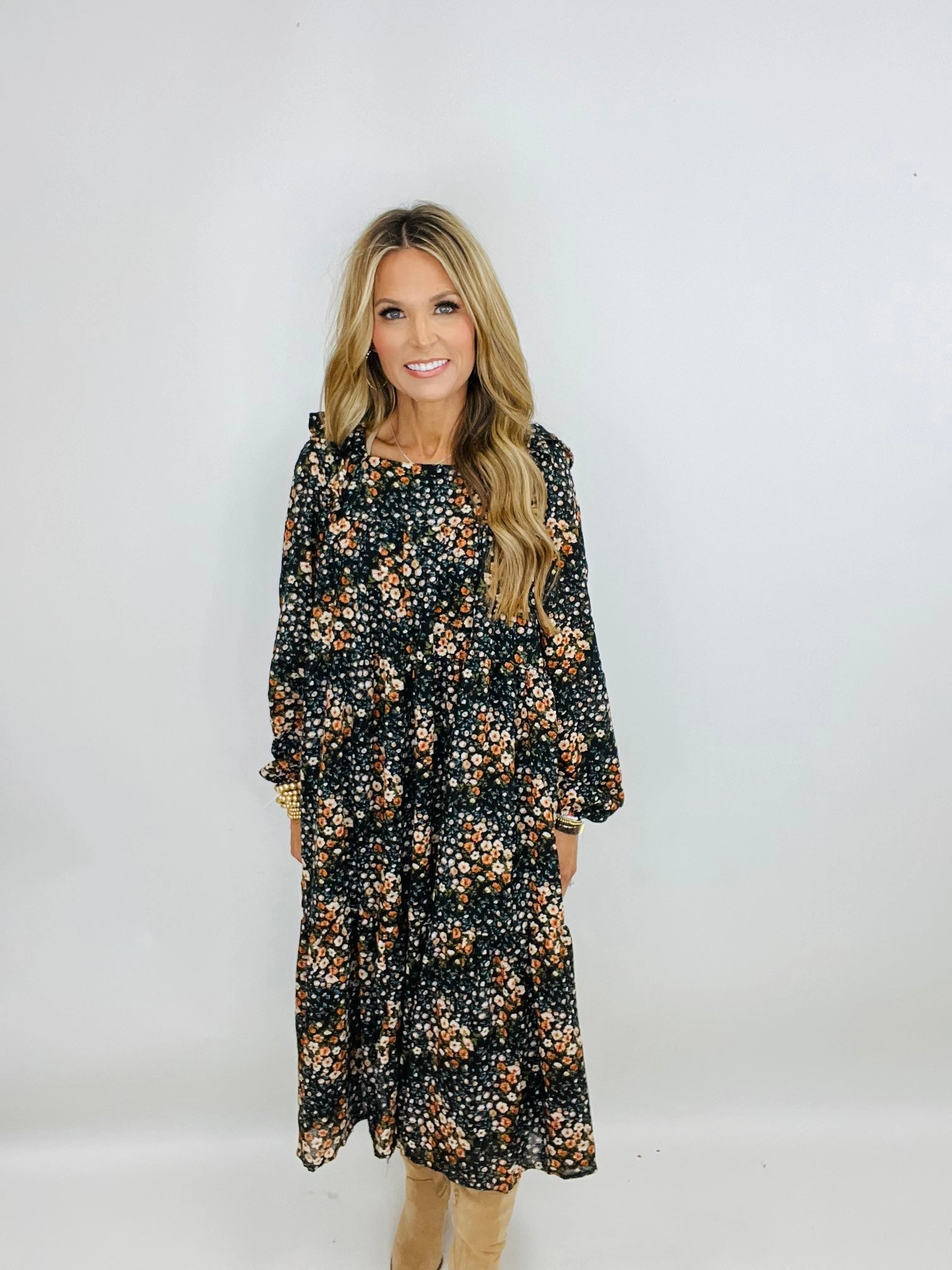 Lace Button Midi Dress AFTER DARK MIDI DRESS