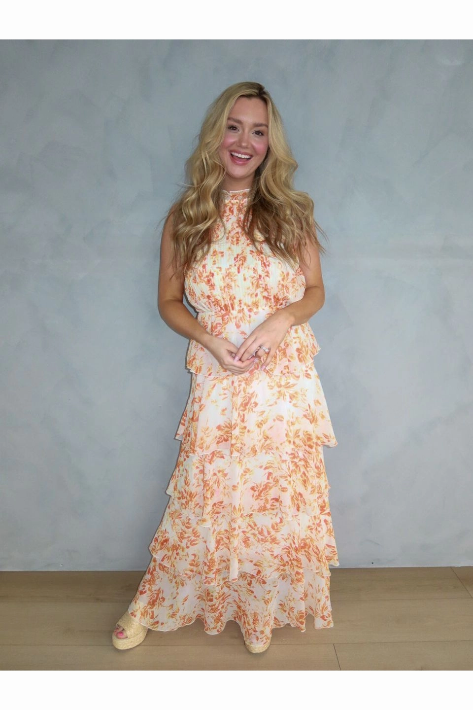 Smocked Floral Maxi Dress Mari Tiered Dress