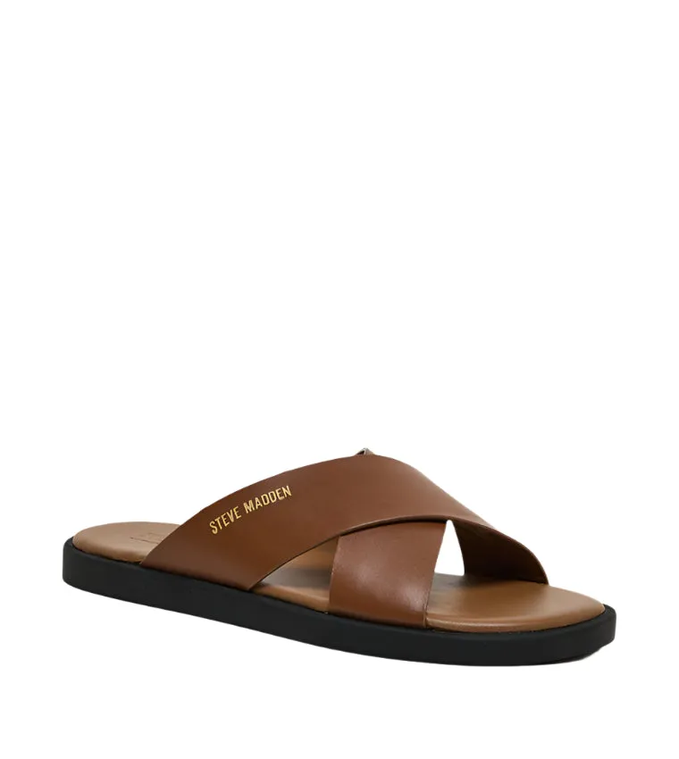 GRANULUAR TAN LEATHER ARABIC SANDALS Two Strap Sandals
