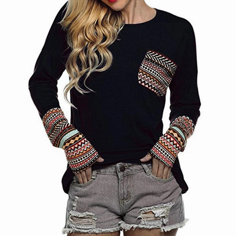 Free Ostrich Women's Patchwork Casual Loose T-shirts Tops With Thumb Holes S40 Yosemite T Shirts