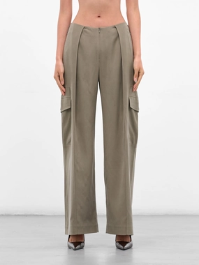 Best Cargo Pants For Short Gray Tailored Wide Cargo Pants (PT05C2GR570-GR570-BEAN-PASTE)