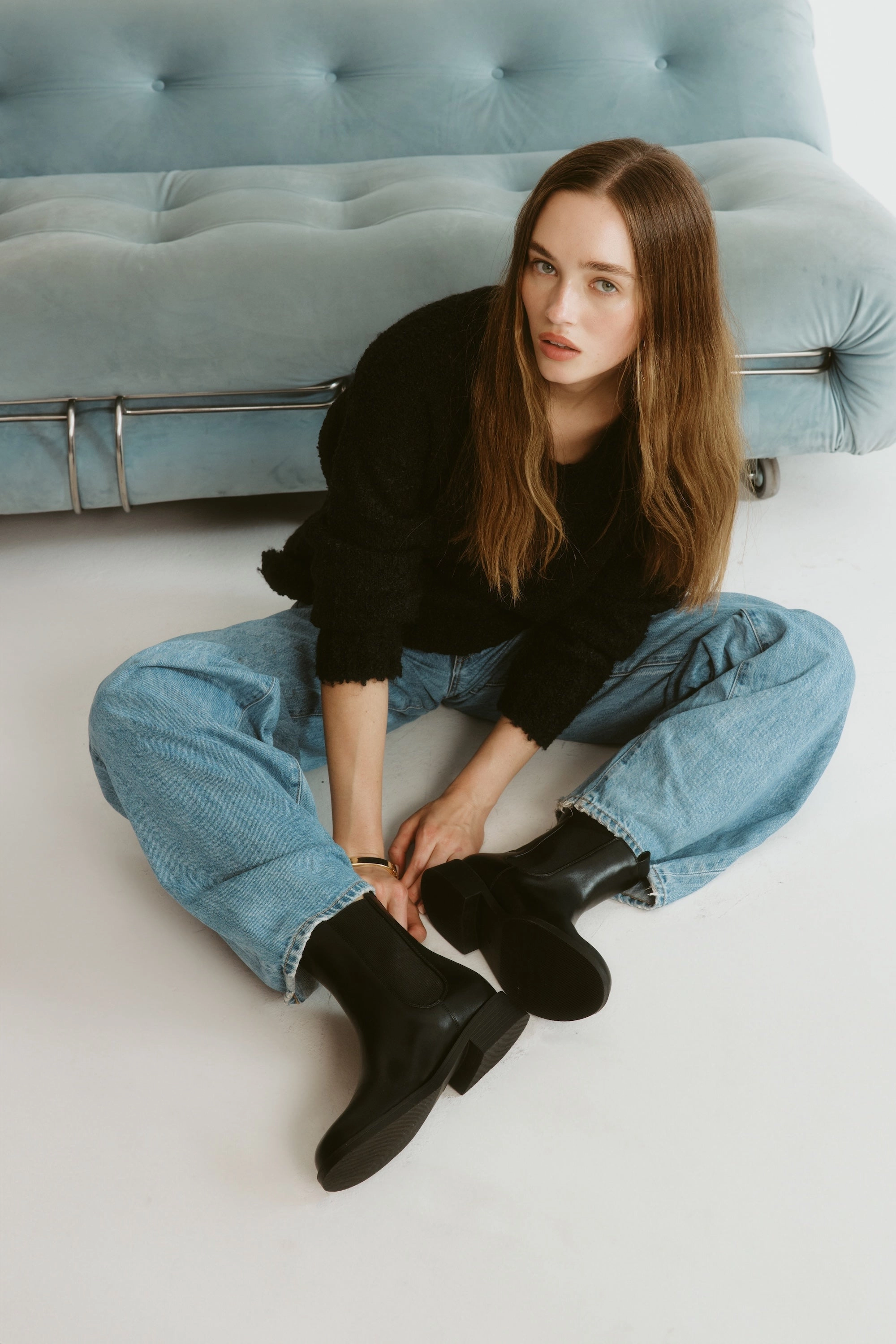 Sock Ankle Boots Top Grayson Chelsea Ankle Boots - Black