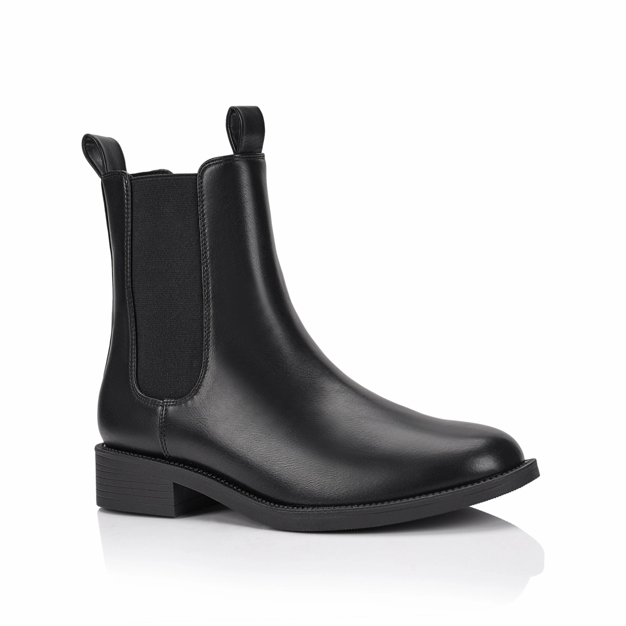 Grayson Chelsea Ankle Boots - Black Small Wedge Ankle Boots