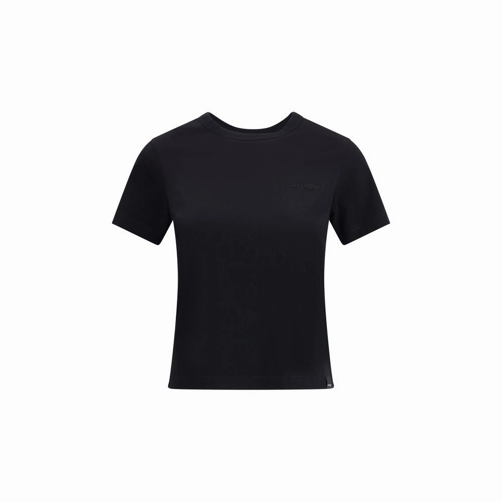 Courrges Black Cotton T-Shirt Dci T Shirts