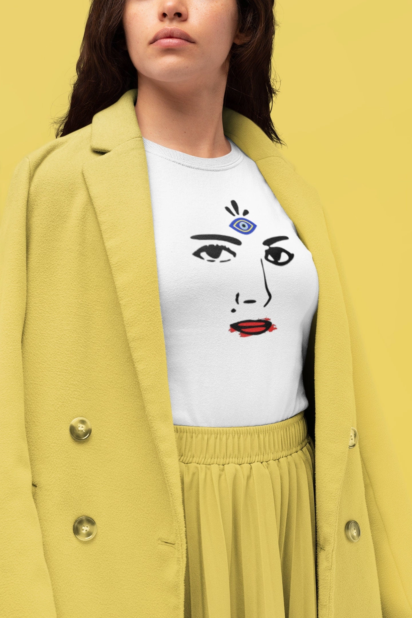 Evil Eye Design Her T shirt Custom Women Tee Evil Eye Charm Bamboo T Shirts