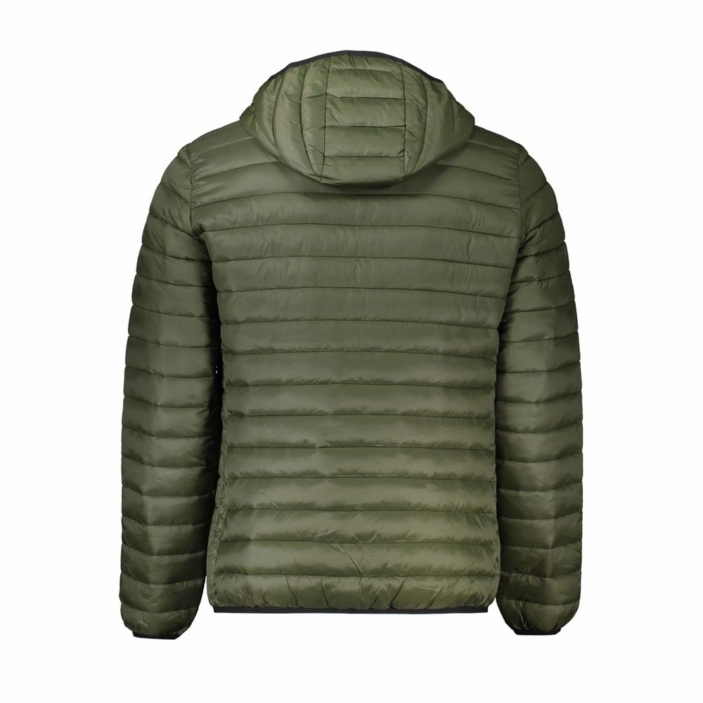 Green Polyamide Men Jacket Jackets With Epaulettes