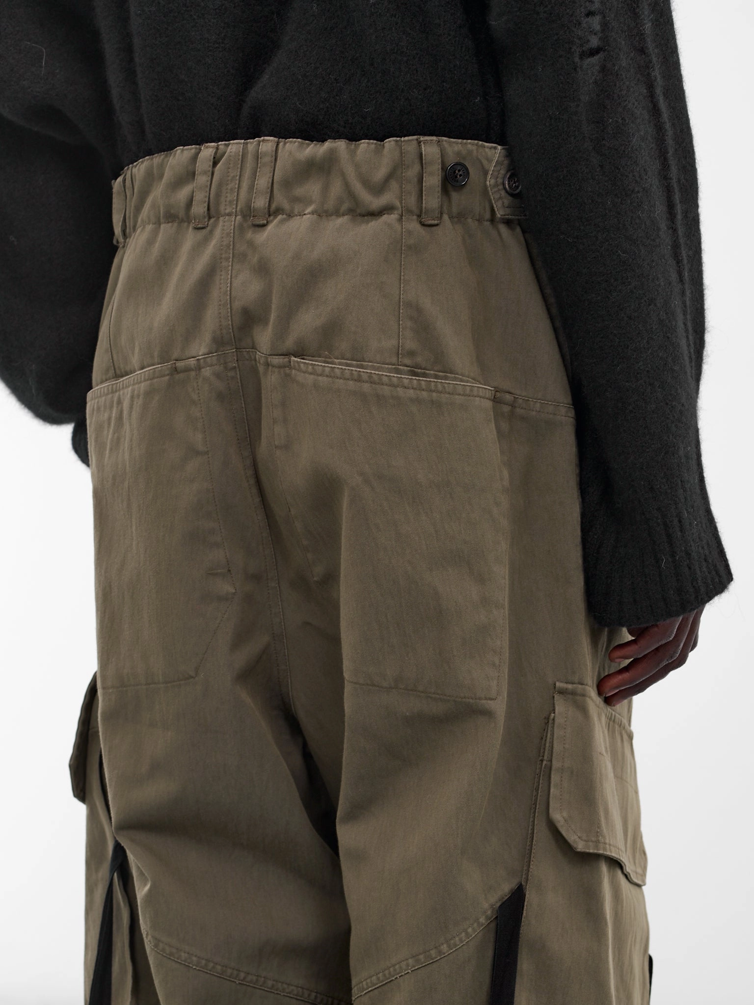 Green Technical Baggy Cargo Pants (UW72F25-MILITARY-GREEN) Heart Cargo Pants