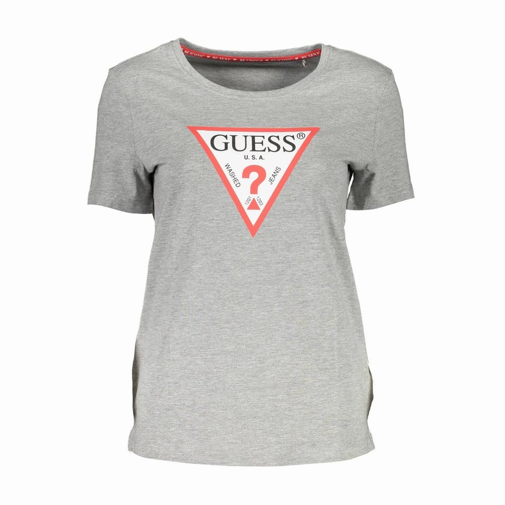Guess Jeans Gray Cotton Women T-Shirt Marvel Comic