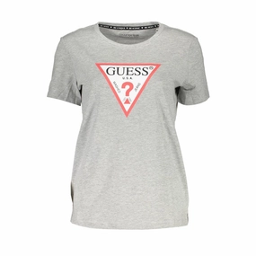 Guess Jeans Gray Cotton Women T-Shirt Making T Shirts To Sell