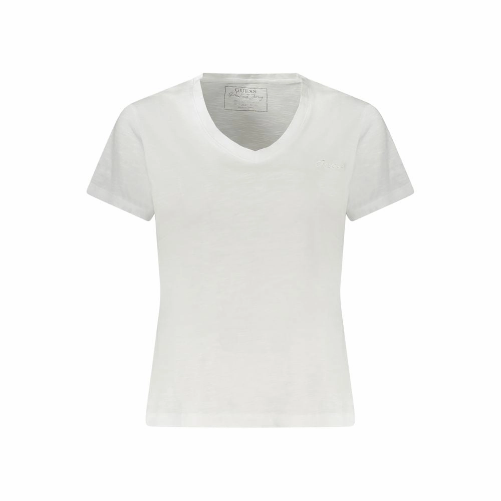 Guess Jeans White Cotton Women T-Shirt 65 Polyester 35 Cotton T Shirts
