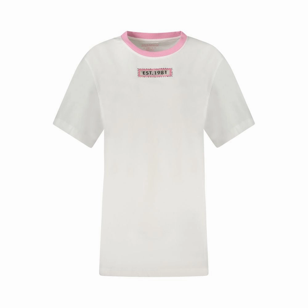 T Shirts Of Celebrities Guess Jeans White Cotton Women T-Shirt