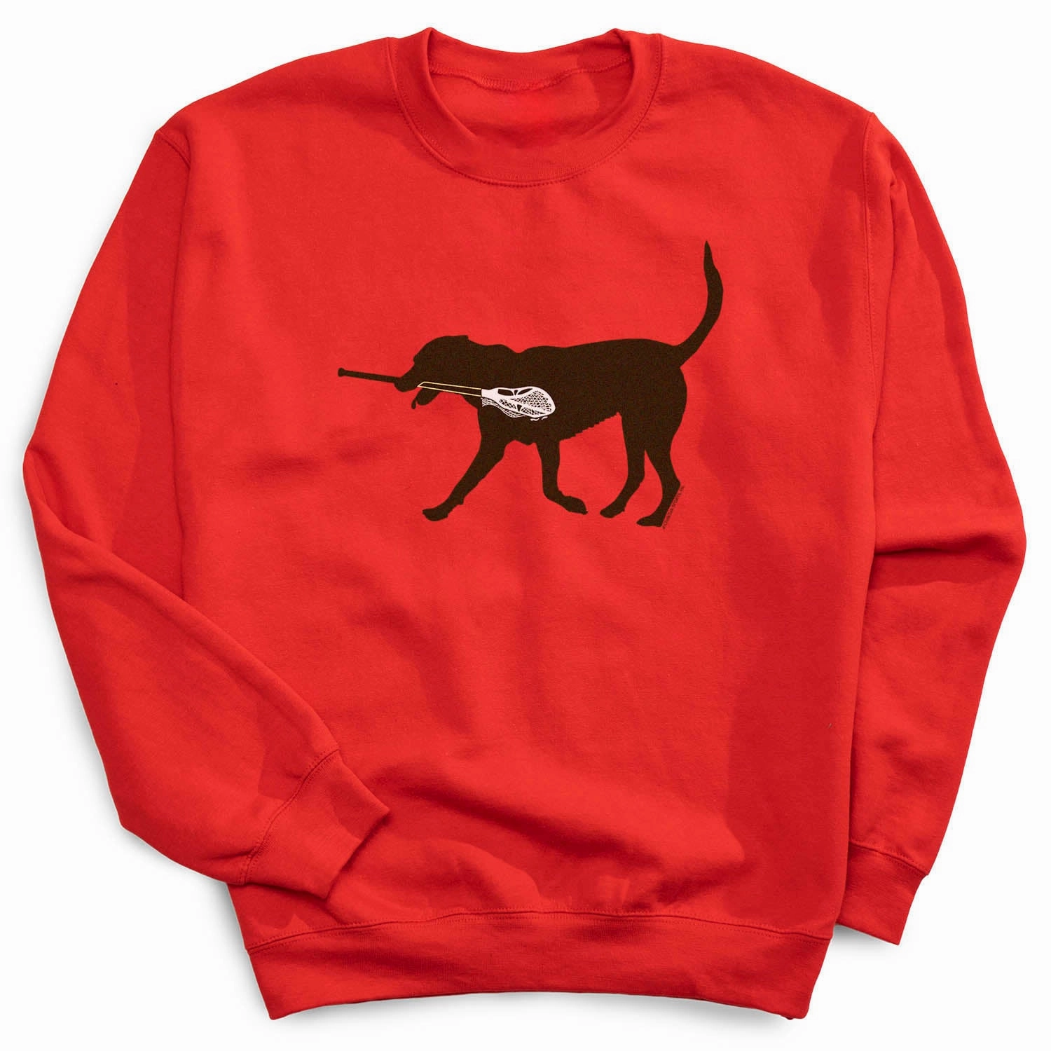 Guys Lacrosse Crewneck Sweatshirt - Max The LAX Dog Sweatshirts Bulk Wholesale