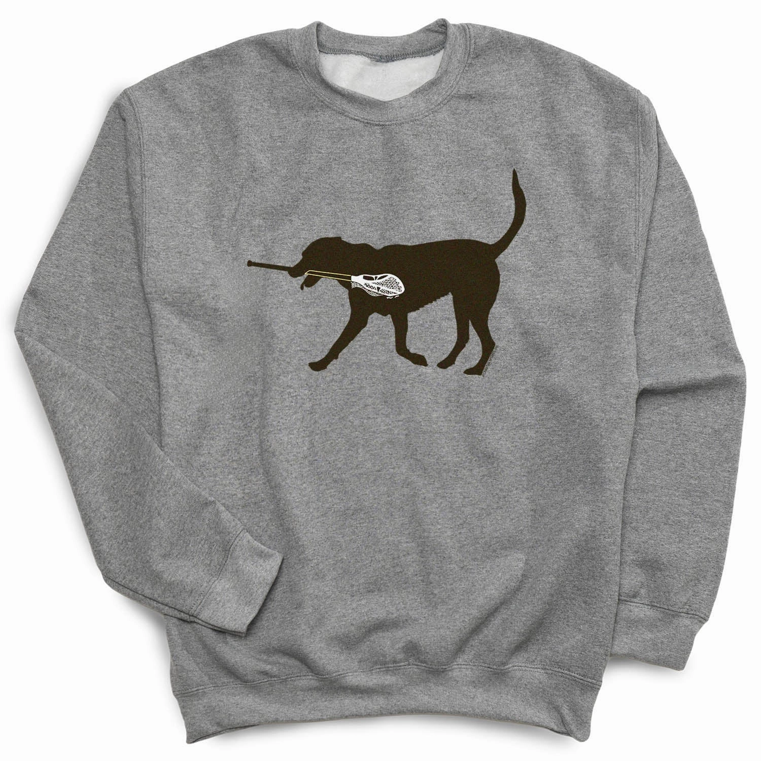 Tek Sweatshirts Guys Lacrosse Crewneck Sweatshirt - Max The LAX Dog
