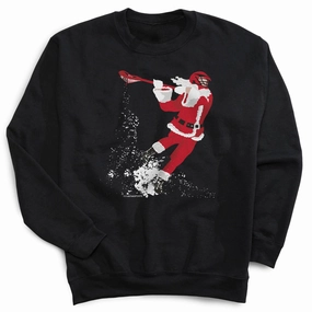 Cute Yankees Sweatshirts Guys Lacrosse Crewneck Sweatshirt - Santa Laxer