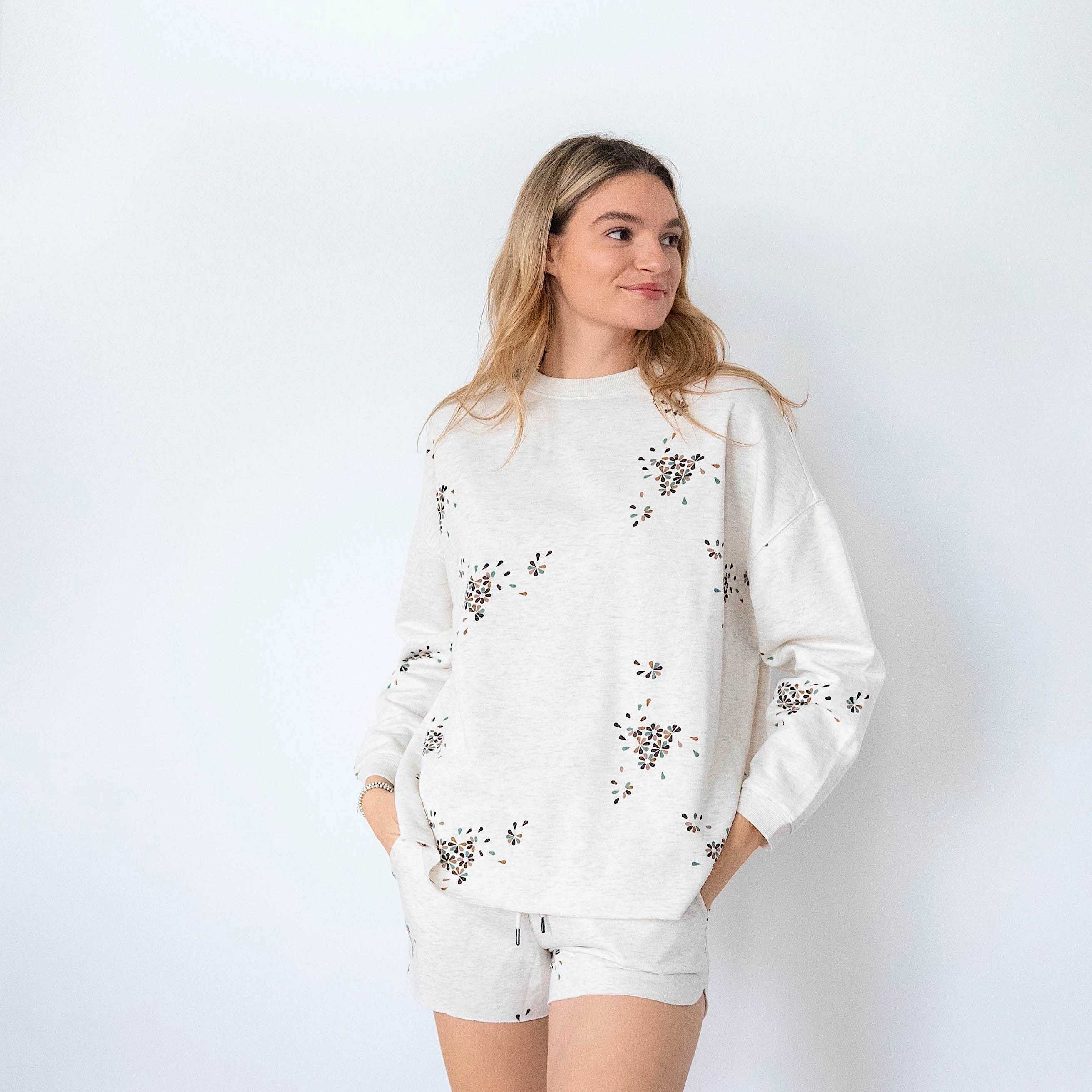 Positive Affirmation Sweatshirts Ladies' Ash Heather Print Comfortwear Collection Sweatshirt