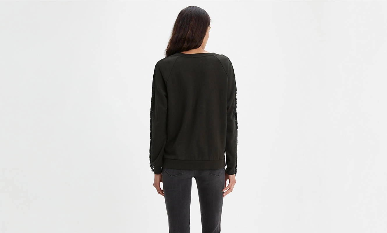 Brand Of Sweatshirts Levis Women's Reese Crewneck Fringe Sweatshirt