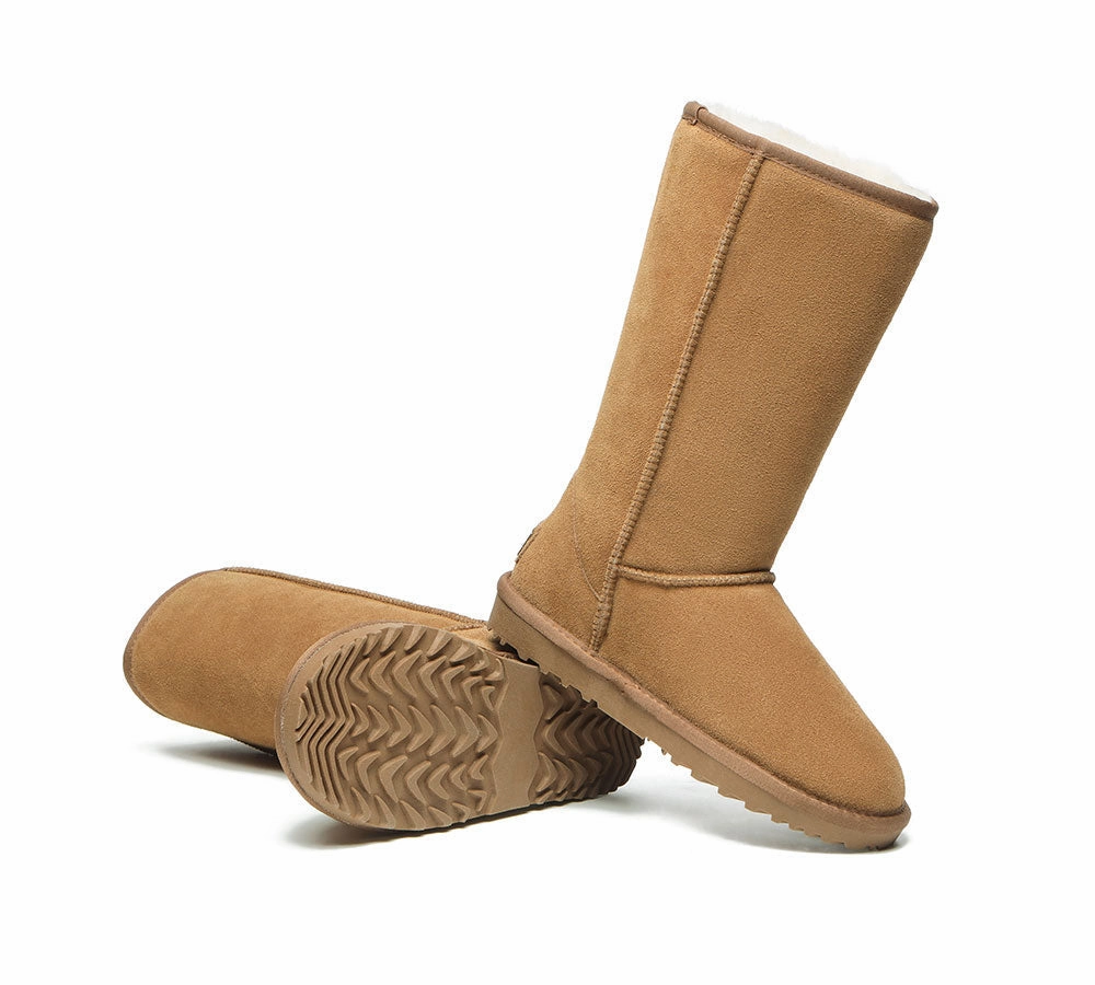 Winter Snow Boots AUSTRALIAN SHEPHERD UGG Boots Double Face Sheepskin Wool Tall Classic Suede
