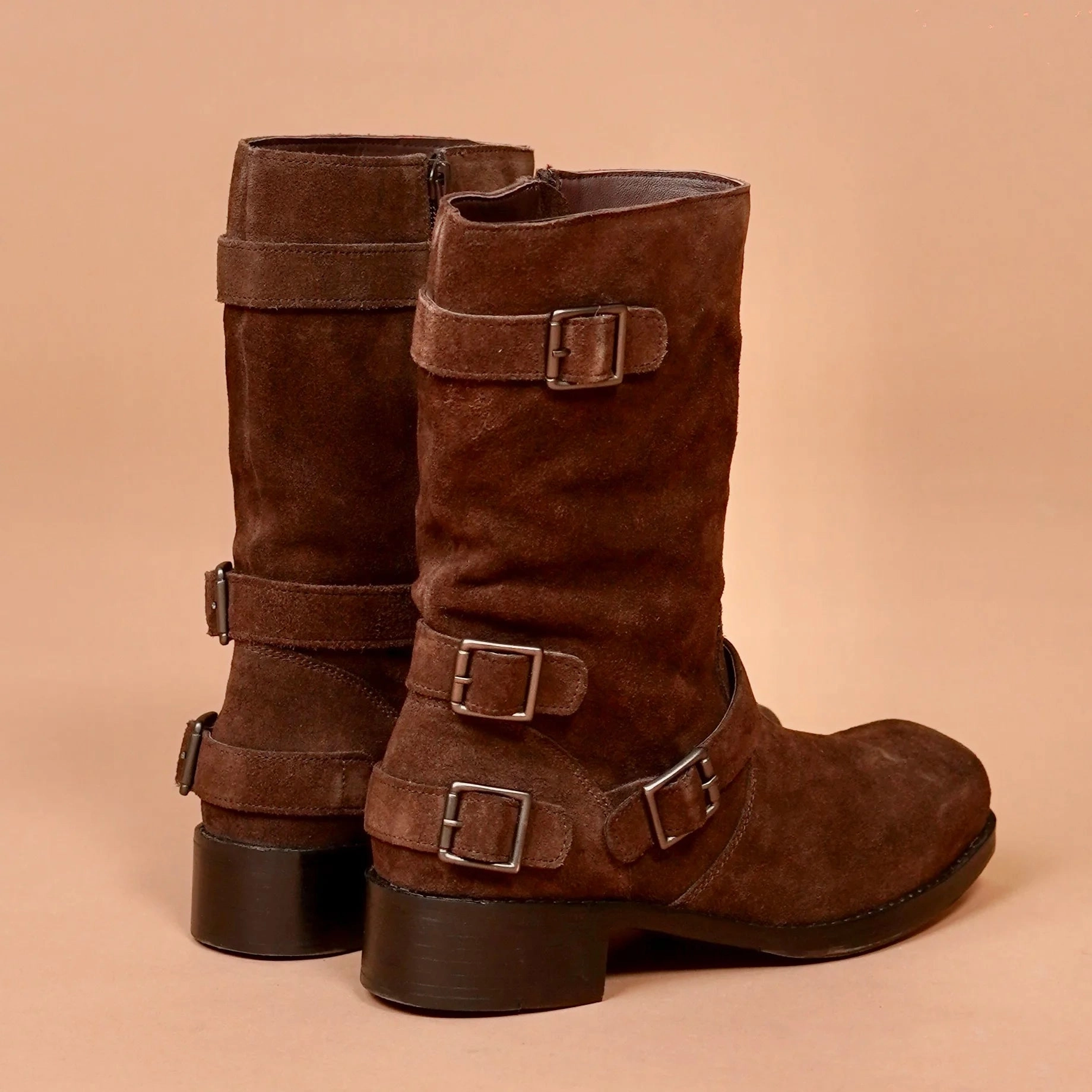 Stivali Donno Castano  Women's Brown Suede Mid-Calf Boots | dmodot Extreme Cold Weather Boots