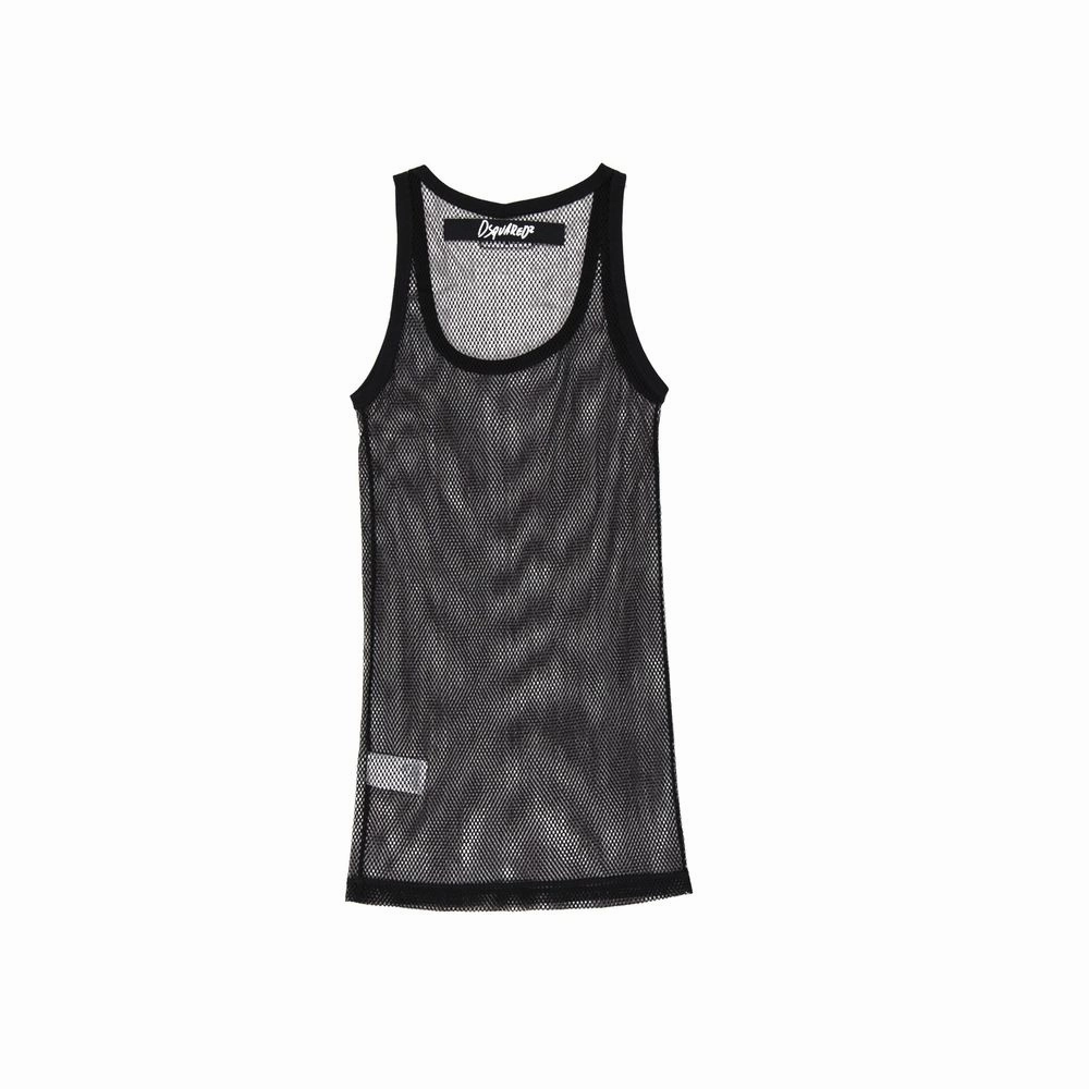 Texas Longhorn T Shirts Dsquared Black Cotton Tank Tops