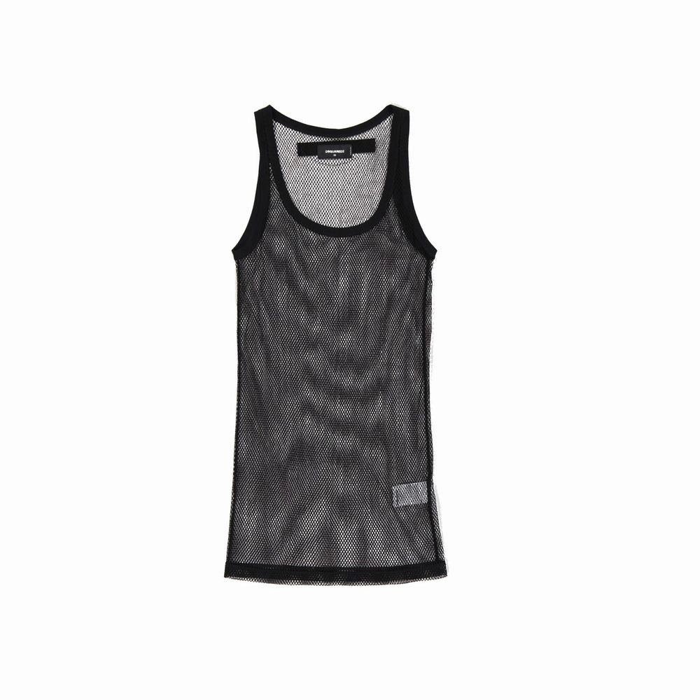 Property Of T Shirts Dsquared Black Cotton Tank Tops