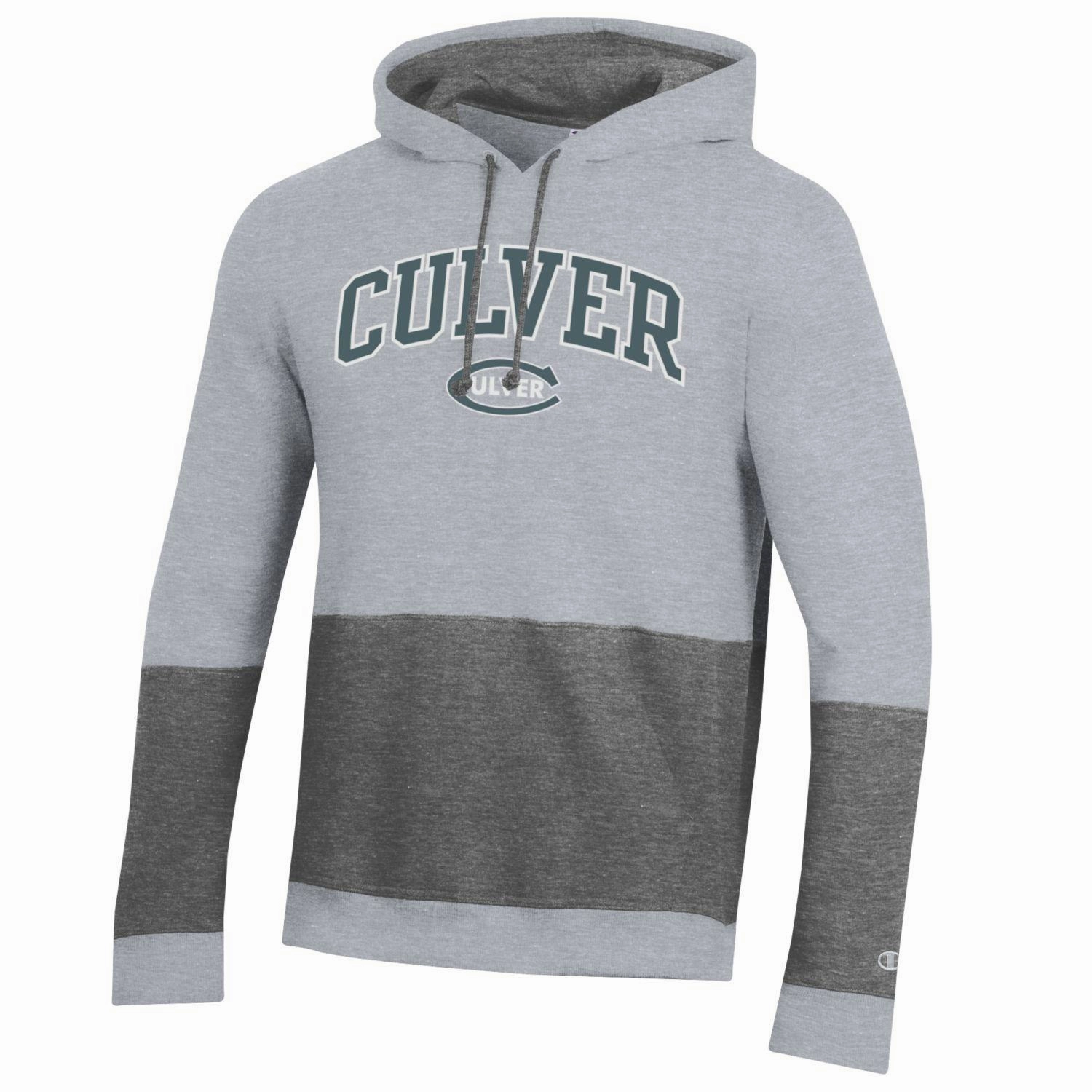 Custom Printed Hooded Sweatshirts Champion Men's Superfan Big Stripe Hood -Grey