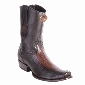 Belstaff Boots Men's King Exotic Lizard Boots With Inside Zipper Dubai Toe Handcrafted Faded Brown (479BF0716)